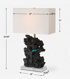 Basalt Black Stone Table Lamp - Ornate Home