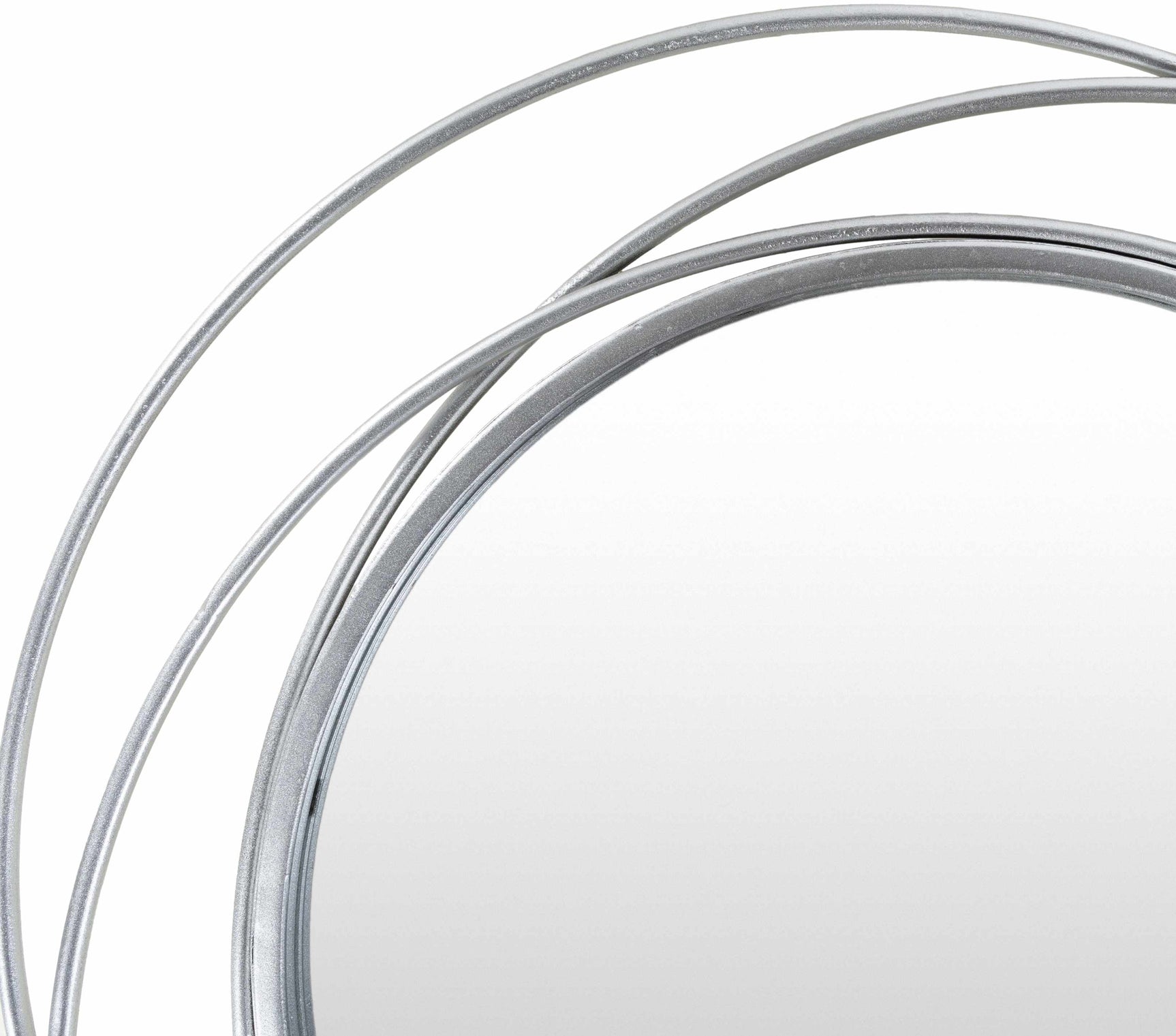 Basay Round Silver Gray Mirror - Ornate Home