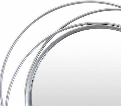 Basay Round Silver Gray Mirror - Ornate Home