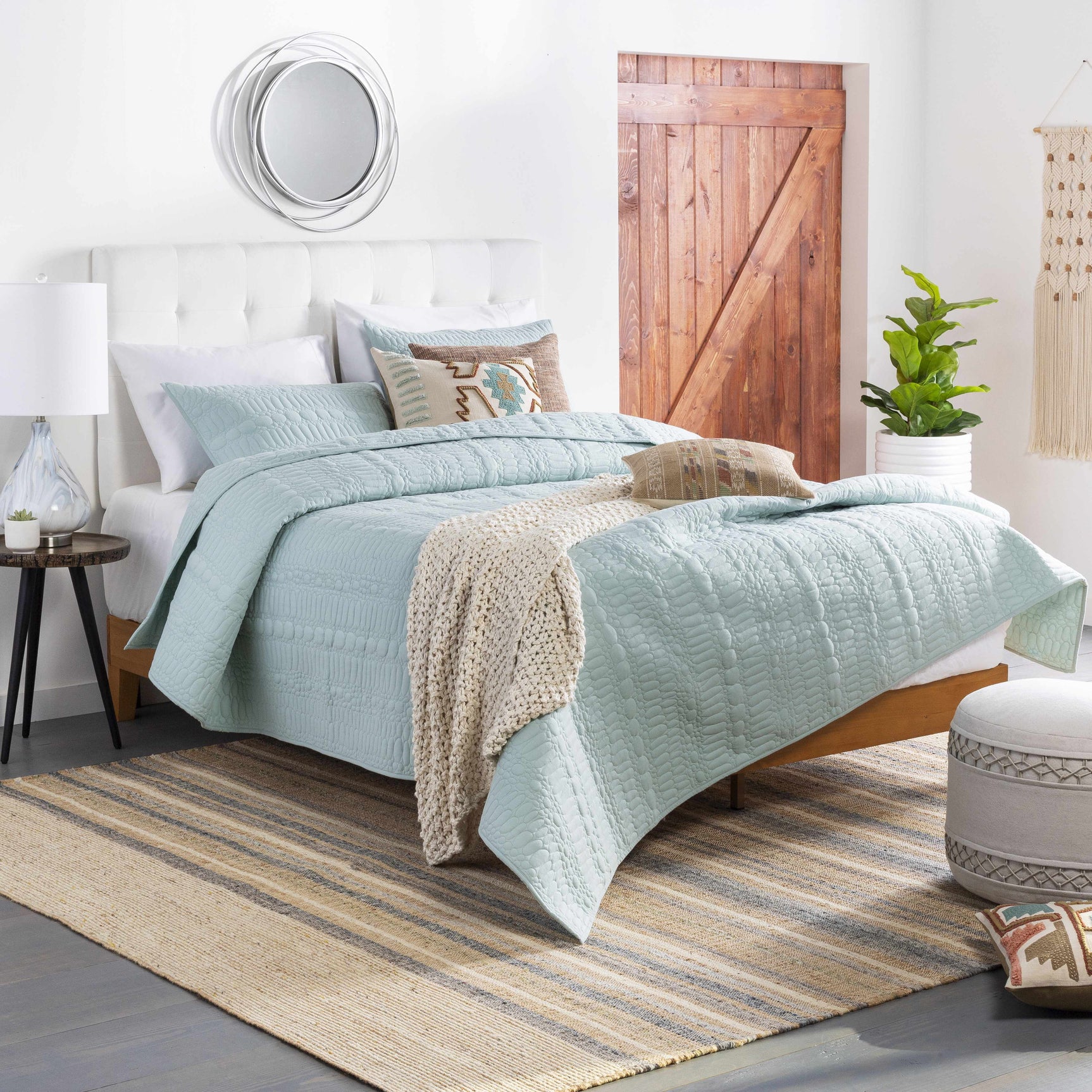 Basay Round Silver Gray Mirror - Ornate Home