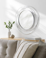 Basay Round Silver Gray Mirror - Ornate Home