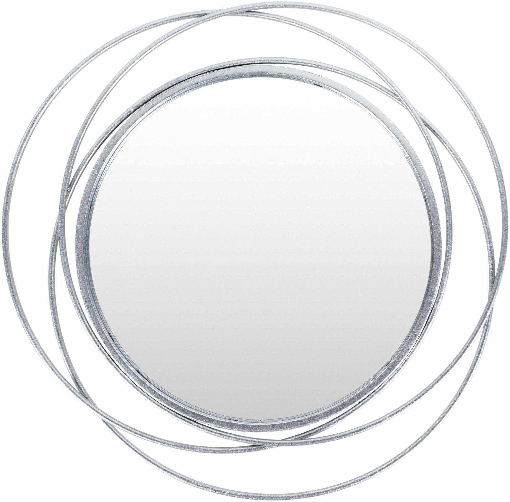 Basay Round Silver Gray Mirror - Ornate Home