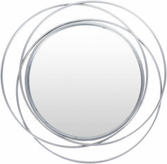 Basay Round Silver Gray Mirror - Ornate Home