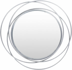 Basay Round Silver Gray Mirror - Ornate Home