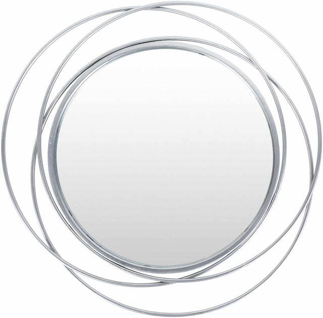 Basay Round Silver Gray Mirror - Ornate Home