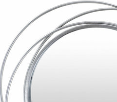 Basay Round Silver Gray Mirror - Ornate Home
