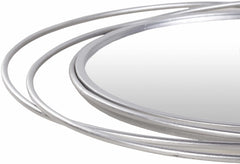 Basay Round Silver Gray Mirror - Ornate Home