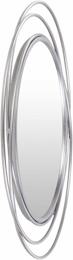 Basay Round Silver Gray Mirror - Ornate Home