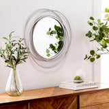 Basay Round Silver Gray Mirror - Ornate Home