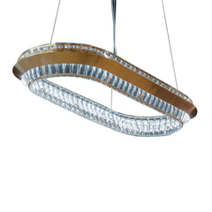 Base Camp Gold Oval Crystal LED Chandelier - Ornate Home