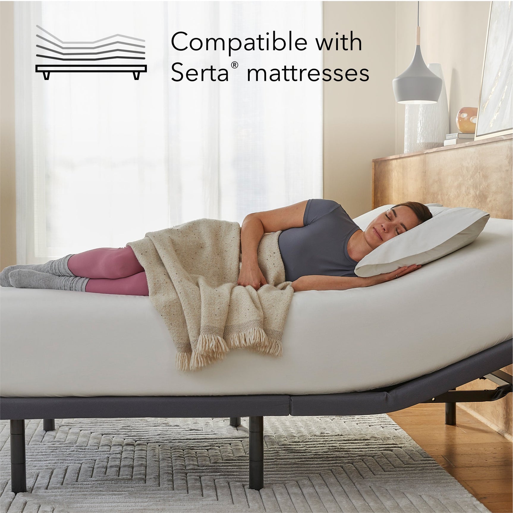 Baselogic Gold Gray Split Head King Adjustable Base - Ornate Home