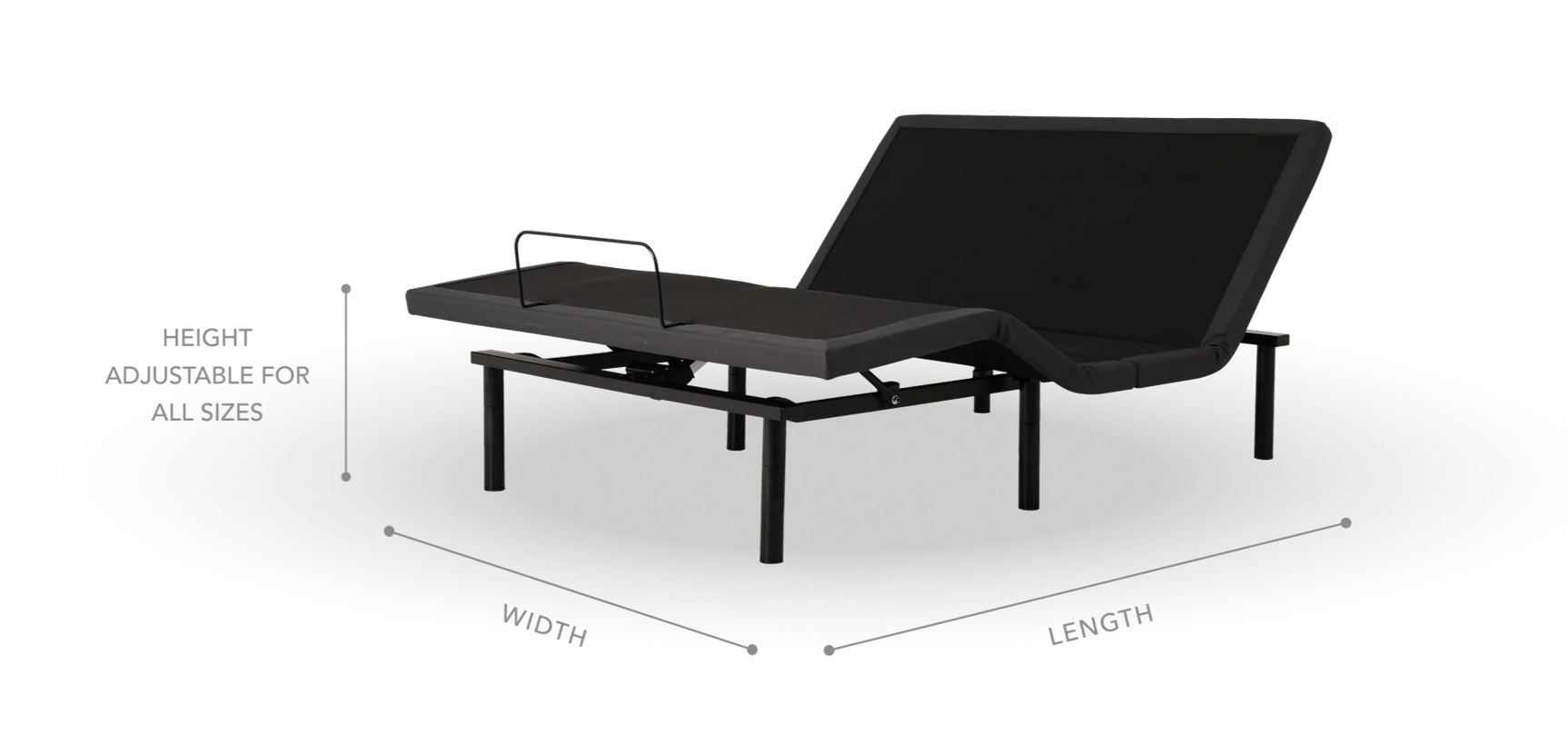 Baselogic Silver Black/Gray Twin XL Adjustable Base - Ornate Home