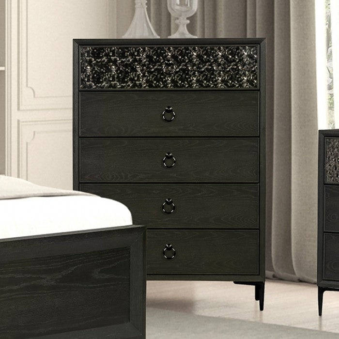 Bashford Espresso Queen 5 Piece Bedroom Set w/Chest - Ornate Home
