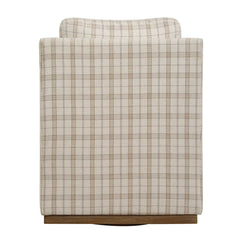 Basie White Casual Linen Swivel Chair - Ornate Home