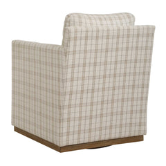 Basie White Casual Linen Swivel Chair - Ornate Home
