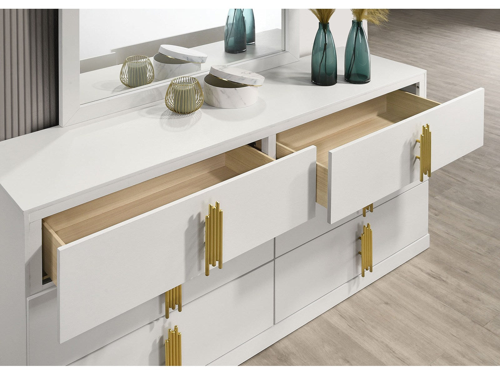 Furniture of America Basildon White/Gold Dresser