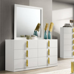 Basildon White/Gold Mirror - Ornate Home