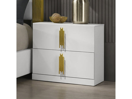 Basildon White/Gold Nightstand - Ornate Home