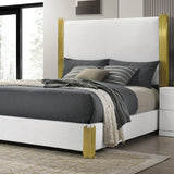 Basildon White/Gold Queen 4 Piece Bedroom Set - Ornate Home