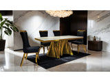 Basilicata Gold/Black 7 Piece Dining Set - Ornate Home