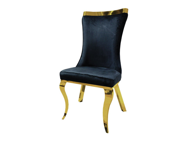 Basilicata Gold/Black Chair (Set of 2) - Ornate Home