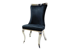 Basilicata Silver/Black Chair (Set of 2) - Ornate Home
