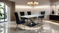 Basilicata Silver/Black Chair (Set of 2) - Ornate Home