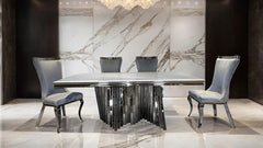 Basilicata Silver/Gray Chair (Set of 2) - Ornate Home