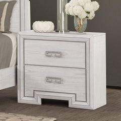 Basilone White Queen 5 Piece Bedroom Set w/2 Nightstands - Ornate Home