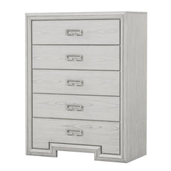Basilone White Queen 5 Piece Bedroom Set w/Chest - Ornate Home