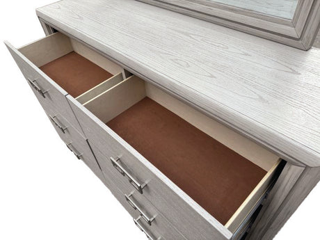 Basilone White Queen 5 Piece Bedroom Set w/Chest - Ornate Home