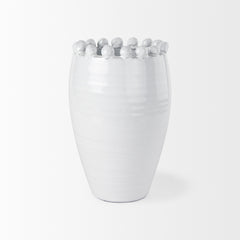 Basin Medium Off-White Glazed Vase - Ornate Home