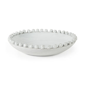 Basin Off-White 16" Round Glazed Decorative Bowl - Ornate Home