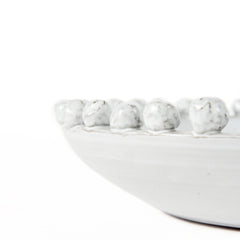 Basin Off-White 16" Round Glazed Decorative Bowl - Ornate Home