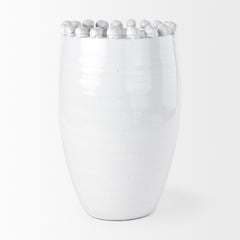 Basin Off-White Large Glazed Vase - Ornate Home