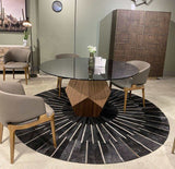 Baskin Brown & Walnut Arm Dining Chair (Set of 2) - Ornate Home