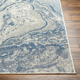 Basma Blue Marble Outdoor Area Rug - Clearance - Ornate Home