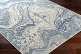 Basma Blue Marble Outdoor Area Rug - Clearance - Ornate Home