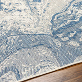 Basma Blue Marble Outdoor Area Rug - Clearance - Ornate Home