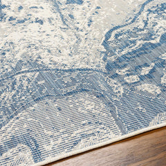 Basma Blue Marble Outdoor Area Rug - Clearance - Ornate Home