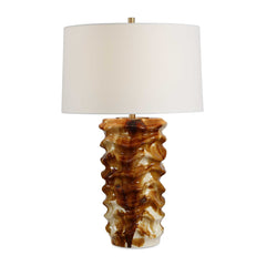 Bassa Brown Cream Glazed Table Lamp - Ornate Home