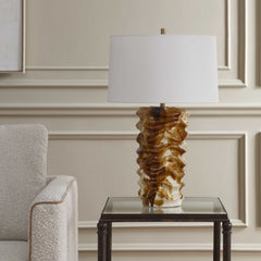 Bassa Brown Cream Glazed Table Lamp - Ornate Home