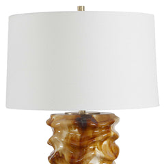Bassa Brown Cream Glazed Table Lamp - Ornate Home
