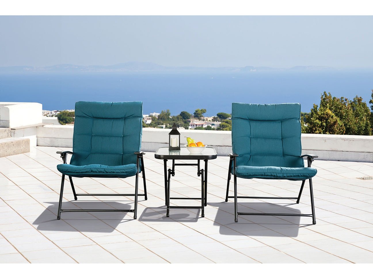 Bastia Teal 3 Pc. Conversation Set - Ornate Home