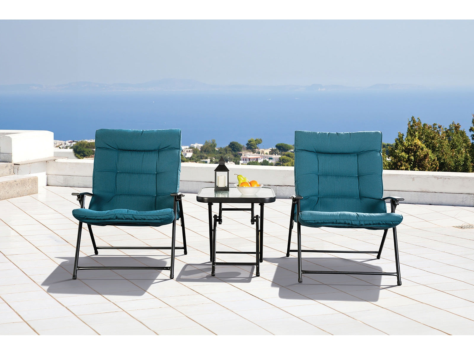 Bastia Teal 3 Pc. Conversation Set - Ornate Home