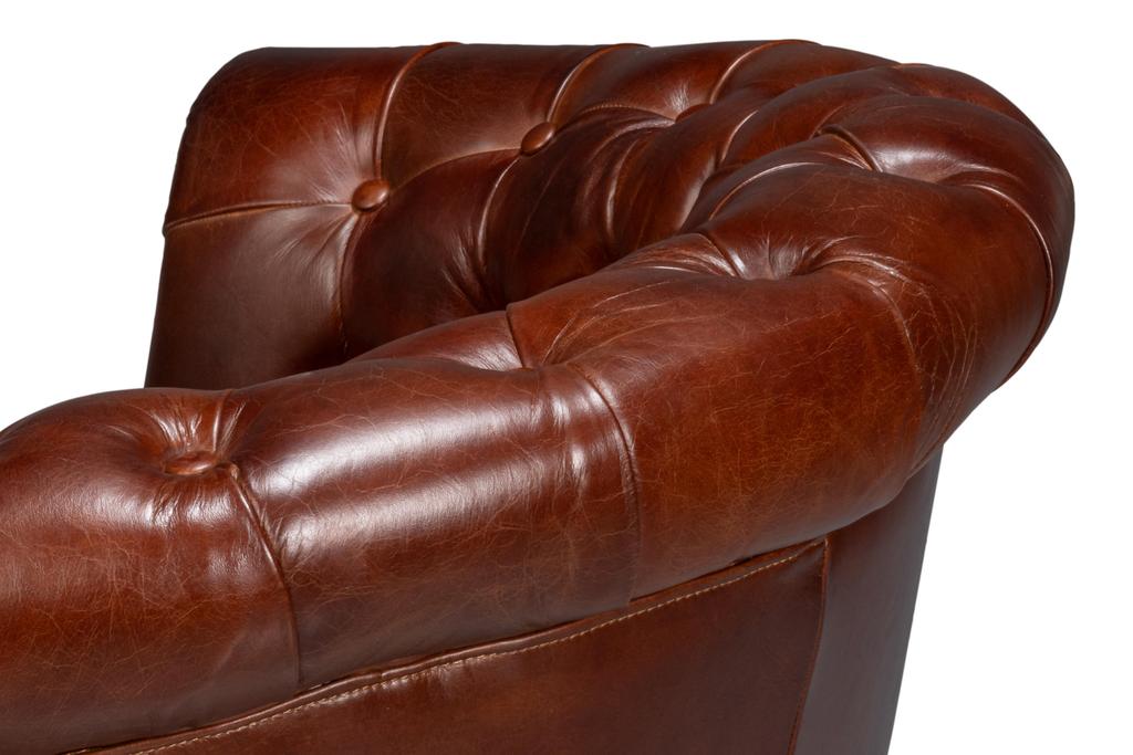 Bastian Brown Leather Armchair - Ornate Home