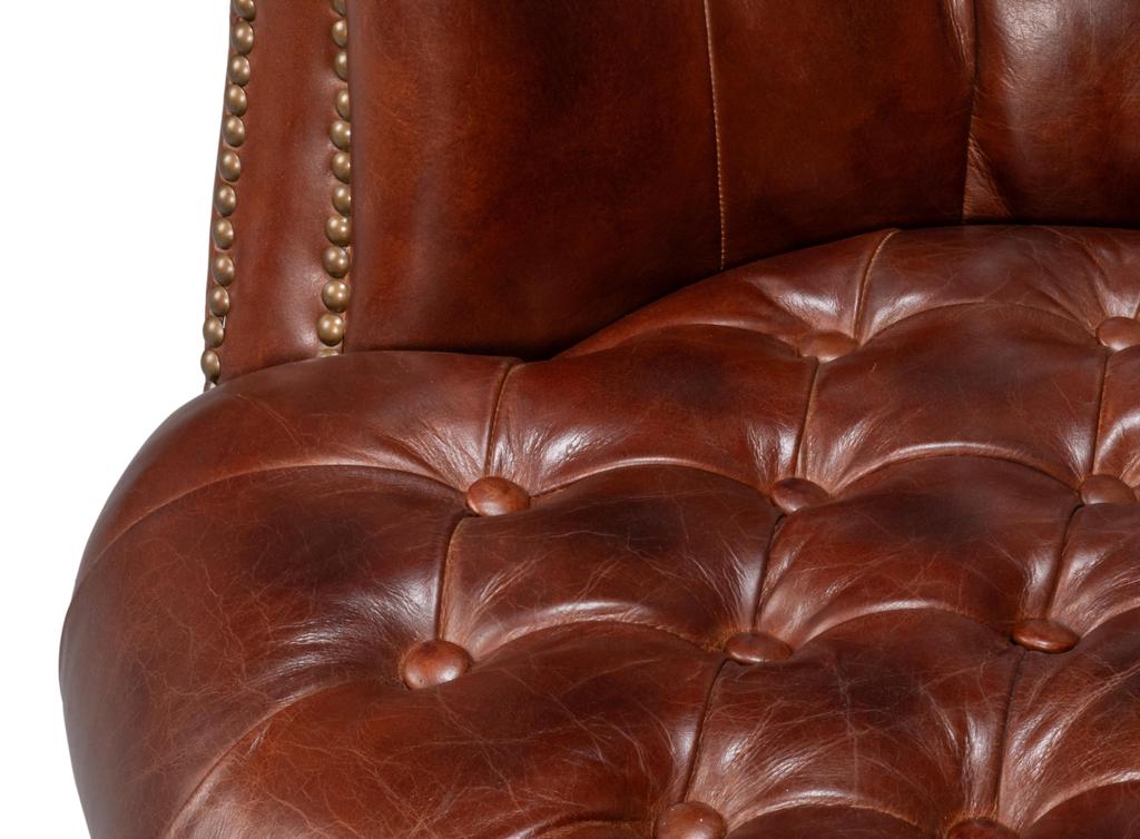 Bastian Brown Leather Armchair - Ornate Home