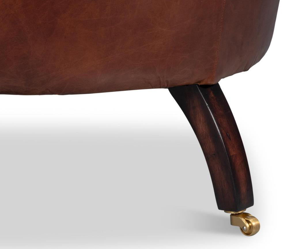 Bastian Brown Leather Armchair - Ornate Home