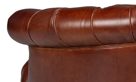 Bastian Brown Leather Armchair - Ornate Home