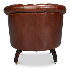 Bastian Brown Leather Armchair - Ornate Home